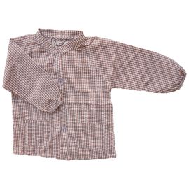 Tablier d'école enfant vichy marron 