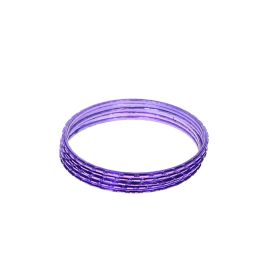 lot de 6 bracelets violet poinçon rose