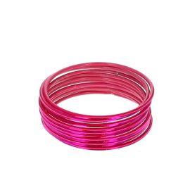 lot de 12 bracelets en métal indien rose