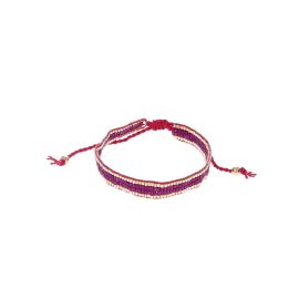 bracelet tissé à perles rose fuchsia