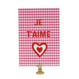 carte je t'aime vichy rose