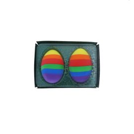 Lot de 2 gommes oeufs multicolores