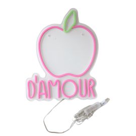 Néon LED pomme d'amour rose