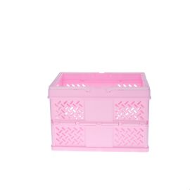 caisse de rangement pliable plastique rose