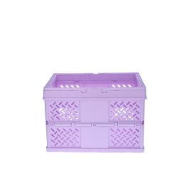 caisse de rangement pliable en plastique violet