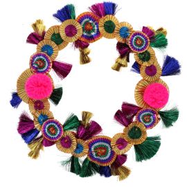 Couronne de porte or multicolore