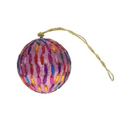 suspension de noel paillettes perles multicolores