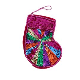 suspension de noel sequins multicolores paillettes et disco