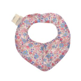 bavoir bandana eponge fleurs rose bleu