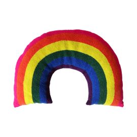 coussin punch needle arc en ciel