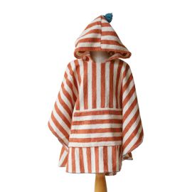 poncho de bain rayures marron sahara