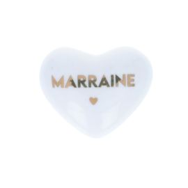 coeur porcelaine marraine gold