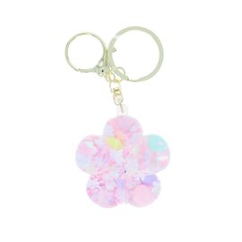 porte clés fleurs pastel