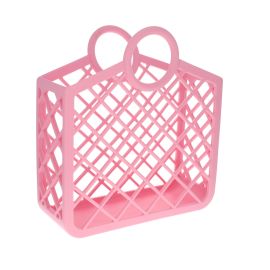 panier en silicone rose pastel