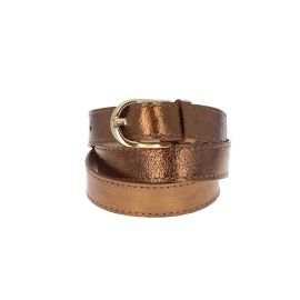 ceinture femme boucle ronde en cuir bronze