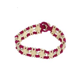 bracelet indien losanges et fil rose