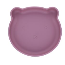 Assiette ours silicone rose