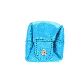 Bourse en cuir bleu turquoise