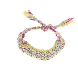 Bracelet brésilien jaune et rose