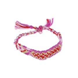 bracelet brésilien rose et doré