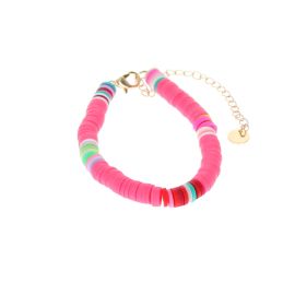 Bracelet surfeur perles de heishi rose