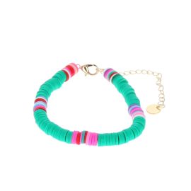 Bracelet surfeur perles de heishi vert