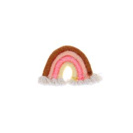 broche arc en ciel moutarde terracotta tissu