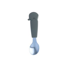 Cuillère silicone éléphant gris