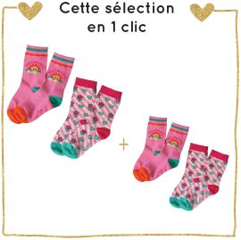 Lot de 2 paires de chaussettes en duo Zou Bisou Bisou ! 