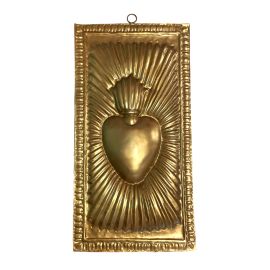 suspension rectangulaire en laiton coeur ex voto