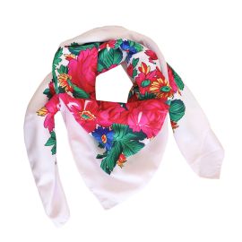 Foulard blanc à fleurs 