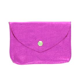 Grand porte monnaie cuir rose fuchsia