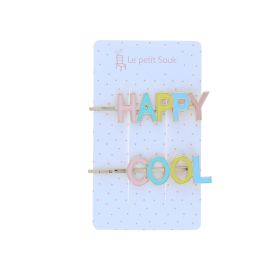 Lot de 2 barrettes "Happy cool"