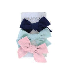 Lot de 3 barrettes bleu et rose