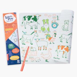 set de silicone réversible learn & play animaux de la ferme