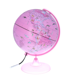 Mappemonde lumineuse rose