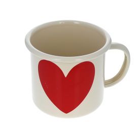 Mug métal coeur rouge