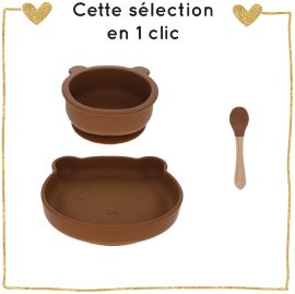 Sélection en 1 clic vaisselle en silicone marron