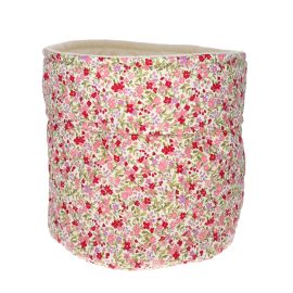 panier de rangement fleurette rose