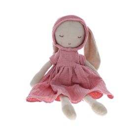 Poupée lapinette gaze de coton rose