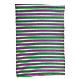 tapis d'extérieur à rayures vert et violet