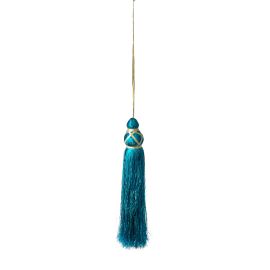 tassel pompon bleu turquoise