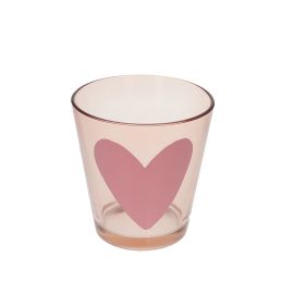 Verre cœur rose 