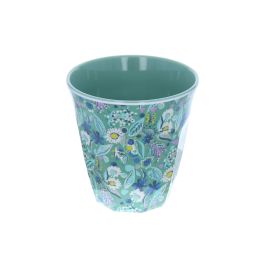 Verre mélamine fleurs bleues