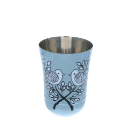 Verre metallique bleue