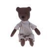 Peluche ours Marceau en combinaison vichy