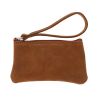 Petite pochette cuir marron camel