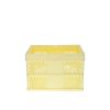 Caisse de rangement pliable en plastique jaune