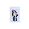 Broche brodée perroquet multicolore