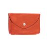 Grand porte-monnaie enveloppe cuir orange pailleté